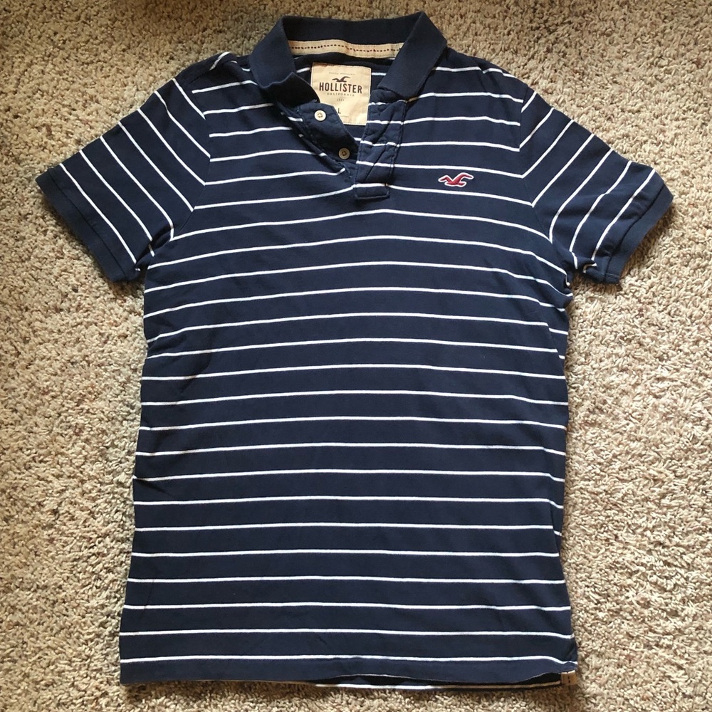 Hollister Striped Polo :Large: (WASHED)